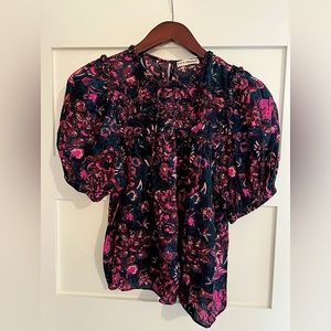 Ulla Johnson Floral Puff Sleeve Shirt - Size 6